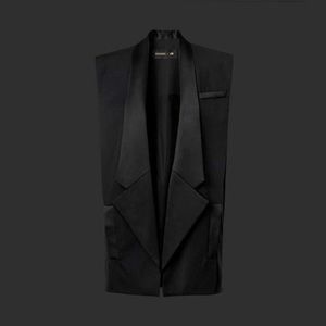 Balmain X HM black vest w/satin lapels